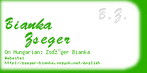 bianka zseger business card